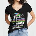 Proud Little Cousin Of PreK School Graduate 2024 Graduation Women's Jersey Short Sleeve Deep V-Neck Tshirt