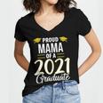 Proud Mama Of A 2021 Graduate Graduation Clothes MBA PhD Women's Jersey Short Sleeve Deep V-Neck Tshirt