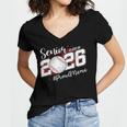 Proud Mama Of A 2026 Senior Baseball Graduation Mom Women's Jersey Short Sleeve Deep V-Neck Tshirt