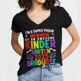 Proud MAWMAW Of Awesome Kindergarten Pre-K Graduation 2025 Women's Jersey Short Sleeve Deep V-Neck Tshirt