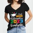 Proud Mom Of A 2023 Graduate Senior 2023 Graduation 23 Women's Jersey Short Sleeve Deep V-Neck Tshirt