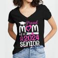 Proud Mom Of A 2024 Senior Graduation Women's Jersey Short Sleeve Deep V-Neck Tshirt Proud Mom Of A 2024 Senior Graduation Women's Jersey Short Sleeve Deep V-Neck Tshirt