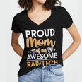 Proud Mom Of An Awesome Rad Tech Graduation Matching Family Women's Jersey Short Sleeve Deep V-Neck Tshirt