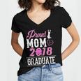 Proud Mom Of A Class 2018 GraduateShirt Graduation Women's Jersey Short Sleeve Deep V-Neck Tshirt