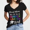 Proud Mom Of A Kindergarten Grad Shirt Graduation Women's Jersey Short Sleeve Deep V-Neck Tshirt