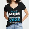Proud Mom Of Kindergarten Graduate 2023 Graduation Mom Women's Jersey Short Sleeve Deep V-Neck Tshirt