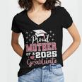 Proud Mother Of 2025 College Graduate Family Graduation Women's Jersey Short Sleeve Deep V-Neck Tshirt