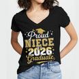 Proud Niece Of a Class Of 2026 Graduate Senior Graduation Women's Jersey Short Sleeve Deep V-Neck Tshirt