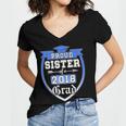 Proud Sister Of a 2018 Grad Graduation Family Women's Jersey Short Sleeve Deep V-Neck Tshirt