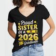 Proud Sister Of A 2026 Graduate Senior Class Graduation Women's Jersey Short Sleeve Deep V-Neck Tshirt