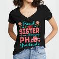 Proud Sister Of An Amazing PhD Graduate Family Graduation Women's Jersey Short Sleeve Deep V-Neck Tshirt