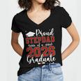 Proud Stepdad Of a Class Of 2026 Graduate For Graduation Women's Jersey Short Sleeve Deep V-Neck Tshirt