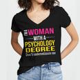 Psychology Degree Major Graduation 2024 Psychologist PsyD Women's Jersey Short Sleeve Deep V-Neck Tshirt