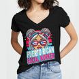 Puerto Rican Latina Social Worker MSW Masters Graduation Women's Jersey Short Sleeve Deep V-Neck Tshirt
