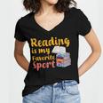 Reading Is My Favorite Sport Book Lovers Women's Jersey Short Sleeve Deep V-Neck Tshirt Reading Is My Favorite Sport Book Lovers Women's Jersey Short Sleeve Deep V-Neck Tshirt