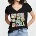 Retro 80s Nostalgia 1980s Throwback Party Costume Women's Jersey Short Sleeve Deep V-Neck Tshirt Retro 80s Nostalgia 1980s Throwback Party Costume Women's Jersey Short Sleeve Deep V-Neck Tshirt
