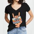 Retro Cassette Tape For 80s & 90s Nostalgia Women's Jersey Short Sleeve Deep V-Neck Tshirt Retro Cassette Tape For 80s & 90s Nostalgia Women's Jersey Short Sleeve Deep V-Neck Tshirt