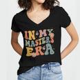 Retro Groovy In My Master's Degree Era Graduation Master Women's Jersey Short Sleeve Deep V-Neck Tshirt