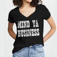 Retro Mind Ya Business Vintage Love Privacy Introvert Women's Jersey Short Sleeve Deep V-Neck Tshirt Retro Mind Ya Business Vintage Love Privacy Introvert Women's Jersey Short Sleeve Deep V-Neck Tshirt