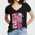 Retro Senior 2026 Coquette Bow Graduation Class Of 2026 Women's Jersey Short Sleeve Deep V-Neck Tshirt
