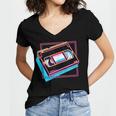 Retro VHS Vaporwave Video Cassette Nostalgia Geek Chic Women's Jersey Short Sleeve Deep V-Neck Tshirt Retro VHS Vaporwave Video Cassette Nostalgia Geek Chic Women's Jersey Short Sleeve Deep V-Neck Tshirt