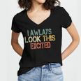 Sarcasm I Always Look This Excited Cool Introvert Women's Jersey Short Sleeve Deep V-Neck Tshirt
