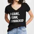 I Came I Saw Joke For Shy Type And Introverts Women's Jersey Short Sleeve Deep V-Neck Tshirt I Came I Saw Joke For Shy Type And Introverts Women's Jersey Short Sleeve Deep V-Neck Tshirt