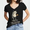 I Have To Say Weird Stuff Or I'Ll Die Frog Meme Introverts Women's Jersey Short Sleeve Deep V-Neck Tshirt I Have To Say Weird Stuff Or I'Ll Die Frog Meme Introverts Women's Jersey Short Sleeve Deep V-Neck Tshirt