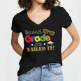 Second 2nd Grade 2018 Nailed It Graduation Shirt Women's Jersey Short Sleeve Deep V-Neck Tshirt