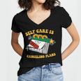 Self Care Is Canceling Plans Introvert Women's Jersey Short Sleeve Deep V-Neck Tshirt Self Care Is Canceling Plans Introvert Women's Jersey Short Sleeve Deep V-Neck Tshirt
