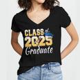 Senior 2025 Class Of 2025 Senior Graduate 2025 Graduation Women's Jersey Short Sleeve Deep V-Neck Tshirt