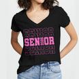 Senior 2026 Class Of 2026 Boys Girls Matching Graduation Women's Jersey Short Sleeve Deep V-Neck Tshirt