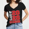 Senior 2026 Class Of 2026 Graduation Women's Jersey Short Sleeve Deep V-Neck Tshirt