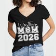 Senior 2026 Wrestling Mom Proud Senior 2026 Mom Graduation Women's Jersey Short Sleeve Deep V-Neck Tshirt