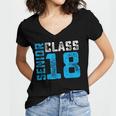 Senior Class 18 Shirt Graduation Apparel T-Shirt Women's Jersey Short Sleeve Deep V-Neck Tshirt