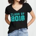Senior Class Of 2016 GraduationShirt For Her Or Him Women's Jersey Short Sleeve Deep V-Neck Tshirt