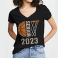 Senior Class Of 2023 Graduation Basketball Team Graduate Women's Jersey Short Sleeve Deep V-Neck Tshirt