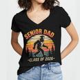 Senior Dad Class Of 2026 Bigfoot Vintage Graduation Women's Jersey Short Sleeve Deep V-Neck Tshirt
