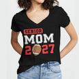 Senior Football Mom 2027 Team Class Of 2027 Graduation Mom Women's Jersey Short Sleeve Deep V-Neck Tshirt