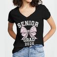 Senior Grad 2026 Class Of 2026 Senior Graduation 2026 Women's Jersey Short Sleeve Deep V-Neck Tshirt