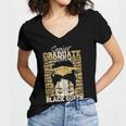 Senior Graduate 2024 Queen Graduation Educated Melanin Women's Jersey Short Sleeve Deep V-Neck Tshirt