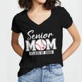 Senior Mom Class Of 2026 Baseball Mom Graduation Women's Jersey Short Sleeve Deep V-Neck Tshirt