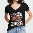 Senior Mom Class Of 2026 Graduate Baseball 2026 Graduation Women's Jersey Short Sleeve Deep V-Neck Tshirt