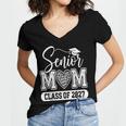 Senior Mom Class Of 2027 Senior Mama 2027 Graduation Women's Jersey Short Sleeve Deep V-Neck Tshirt