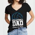 Senior Volleyball Dad Class Of 2025 Graduation Graduate Women's Jersey Short Sleeve Deep V-Neck Tshirt