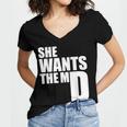 She Wants The MD Shirt Medical Graduation Doctor Women's Jersey Short Sleeve Deep V-Neck Tshirt