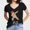 Sloth Dabbing 5th Grade Graduation Shirt Fifth Grade Grad Women's Jersey Short Sleeve Deep V-Neck Tshirt
