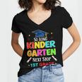So Long Kindergarten Graduation 2025 Graduate 1st Grade Women's Jersey Short Sleeve Deep V-Neck Tshirt