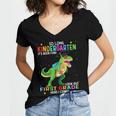 So Long Kindergarten Graduation Class 2025 Dinosaur Kids Women's Jersey Short Sleeve Deep V-Neck Tshirt
