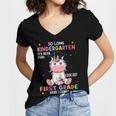 So Long Kindergarten Graduation Class 2025 Unicorn Girls Women's Jersey Short Sleeve Deep V-Neck Tshirt